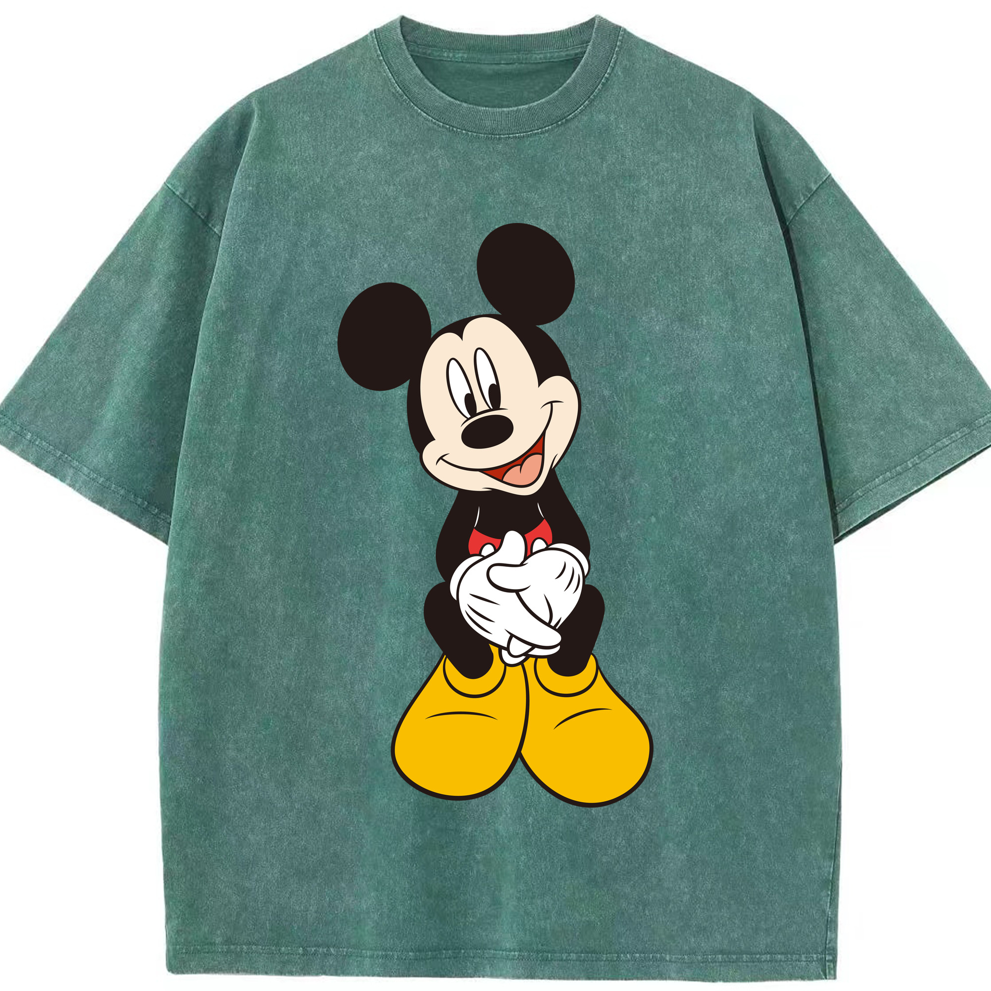 （画像用） ミッキーマウス Mickey Mouse 綿100% ヴィンテージ風 半袖Tシャツ（フロントプリント）